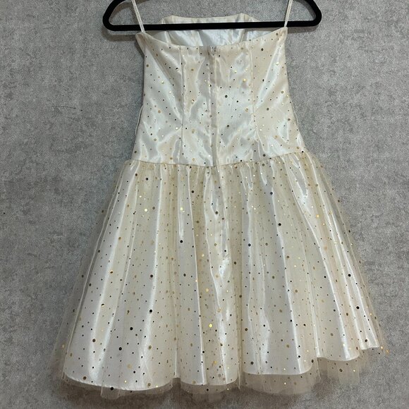 Cream strapless Y2K Vintage Jessica McClintock for Gunne Sax dress - Picture 2 of 7